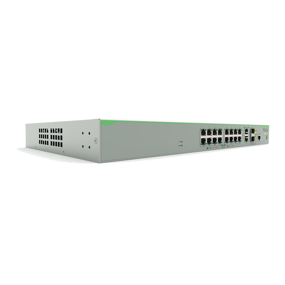 Switch PoE+ Administrable CentreCOM FS980M, Capa 3 de 16 Puertos 10/100 Mbps + 2 puertos RJ45 Gigabit/SFP Combo, 250W