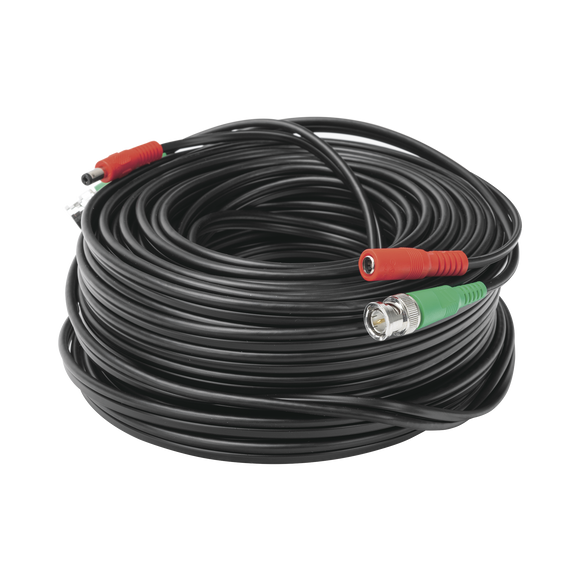 Cable Coaxial Armado con Conector BNC (Video) y Alimentación / Longitud de 30 mts / Optimizado para Cámaras 4K / Uso en Interior