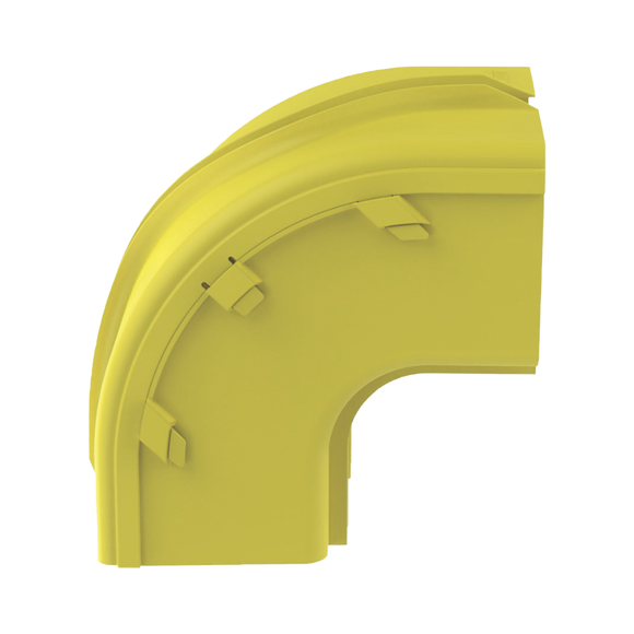 Bajada Vertical Exterior de 90º, Para uso con Canaletas 6X4 FiberRunner™, Color Amarillo