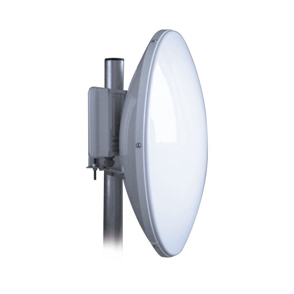 Antena Direccional de Alto Rendimiento de 29 dBi, Amplio rango de frecuencia (4.9 - 6.4 GHz), Conectores N-Hembra, Alto Aislamiento al Ruido, Fácil Montaje con Radomo Incluido