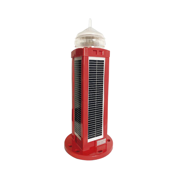 Lámpara de Obstrucción Tipo L-810, LED con Panel Solar, 100 % autónoma. No requiere energía externa.