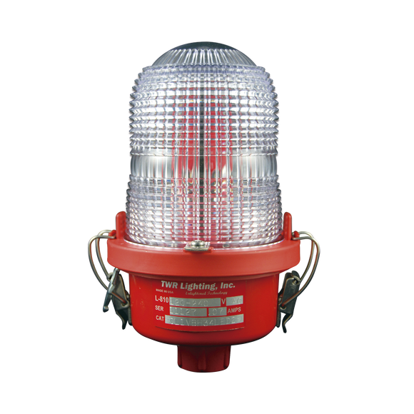 Lámpara de Obstrucción Roja, Luz Fija Tipo L-810, LED de baja intensidad, (120 - 240 Vca).