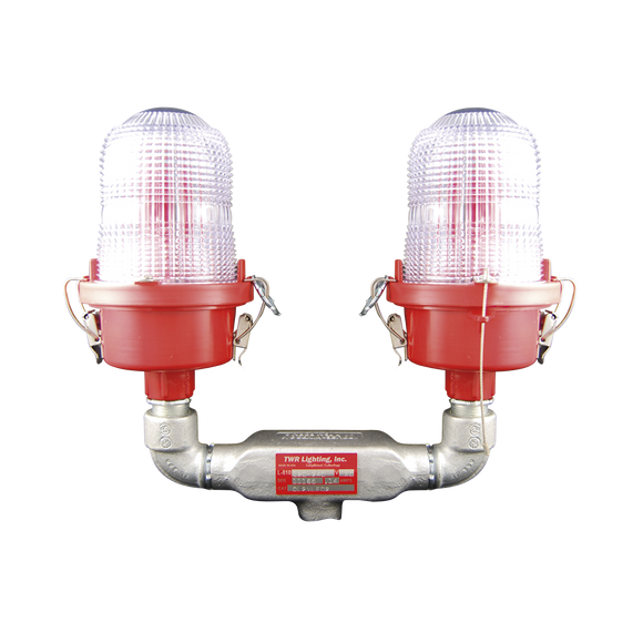 Lámpara de Obstrucción Roja Tipo L-810, Doble LED de baja intensidad, (12 - 24 Vcd).