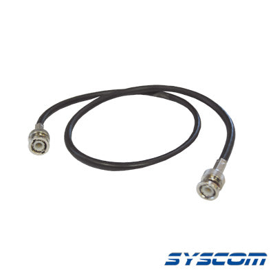 Cable Coaxial RG-59U-SYS-COBRE (150 cm)Cinta Poliester, 40% Malla-Aluminio, BNC Macho-BNC Macho.