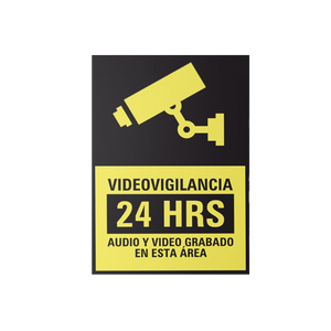 Etiqueta de Videovigilancia en Vinil Adhesivo Mate / Paquete con 10