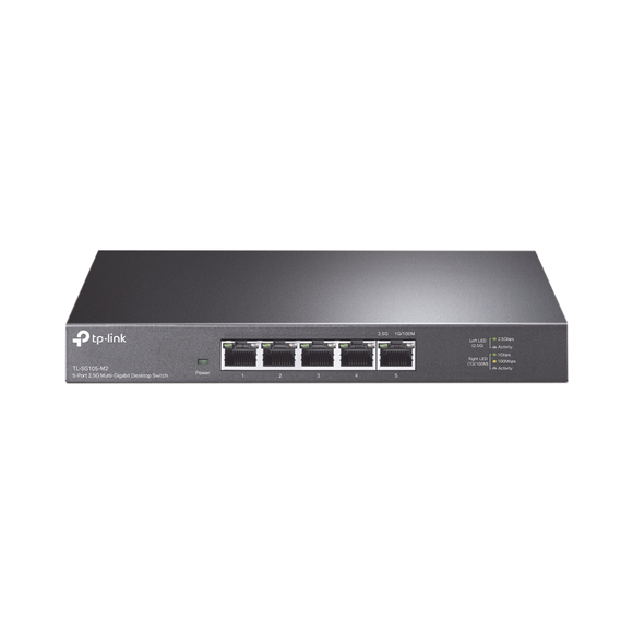 Switch Gigabit no administrable de 5 puertos 100 Mbps/ 1 Gbps/ 2.5 Gbps ideal para WiFi 6
