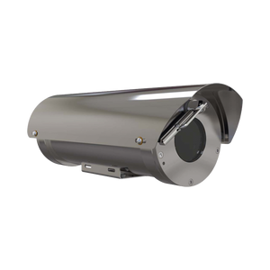 Camara IP Zoom con gabinete antiexplosion 2MP, 32X, IP68, WiseStream II / conexion de fibra optica monomodo / con wiper