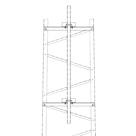 Brazo para Sección #7 Torre Titan con Herrajes y Mástil de 6' (1.8m).
