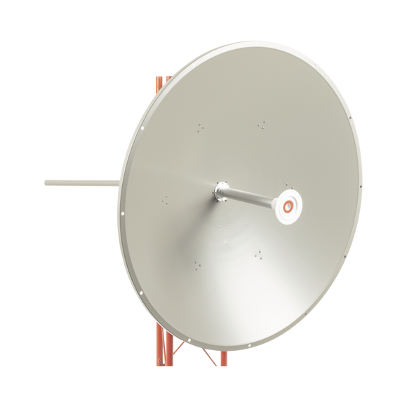 Antena direccional, Ganancia de 36 dBi, Amplio rango frecuencia (4.9 - 6.5 GHz), Conectores N-hembra, incluye montaje para torre y montaje estabilizador para fuertes vientos.
