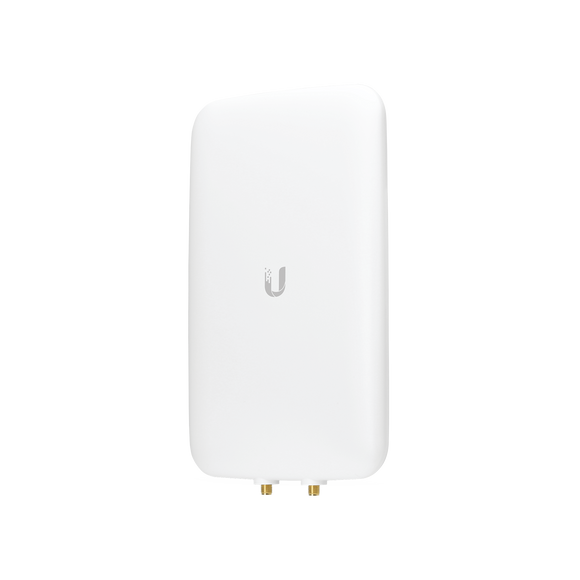 Antena sectorial simétrica UniFi, doble banda con apertura de 90° en 2.4 GHz (10 dBi) y 45° en 5 GHz (15dBi)
