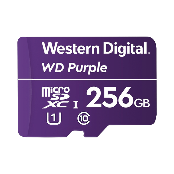 Memoria microSD de 256 GB PURPLE, Especializada Para Videovigilancia, 3 VECES MAYOR DURACIÓN QUE UNA CONVENCIONAL