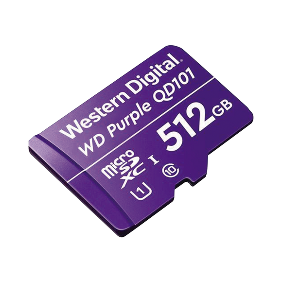 Memoria microSD de 512 GB PURPLE, Especializada Para Videovigilancia, 3 VECES MAYOR DURACIÓN QUE UNA CONVENCIONAL