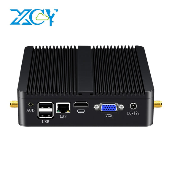 XCY Fanless Mini Pc Intel Core i7 Computer Core i7 4500U 8USB Gigabit Ethernet Win 10 Linux Thin Client Desktop Minipc Micro Nuc